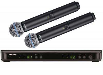 Shure BLX288/SM58 Dual Channel Wireless Handheld Microphone System with Two handheld Microphone.