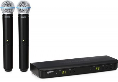 Shure BLX288UK/B58X-K14 Dual Channel Wireless with 2 Beta 58A Handheld Microphones System.