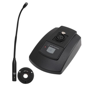 Audio-Technica AT8699R Microphone Desk Stand with U857QL Cardioid Condenser Quick-Mount Gooseneck Microphone.